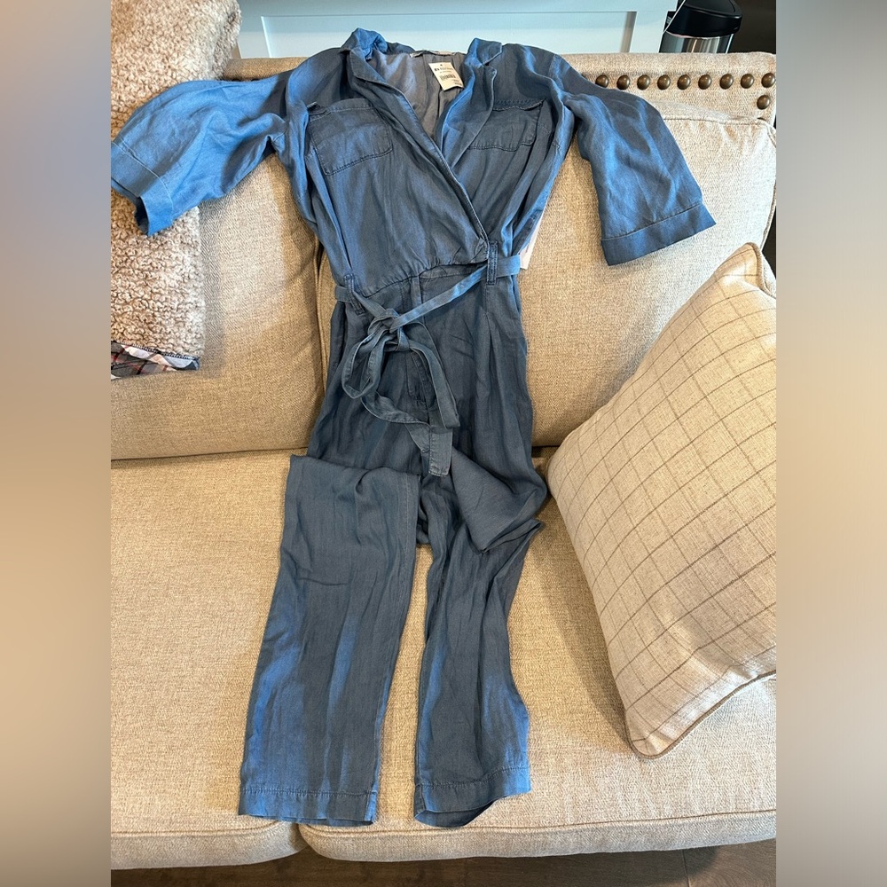 Capris length new denim jumpsuit
